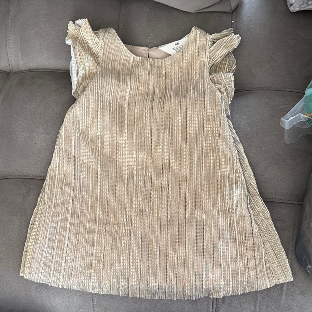H&M Shimmering Gold Formal Kids Dress